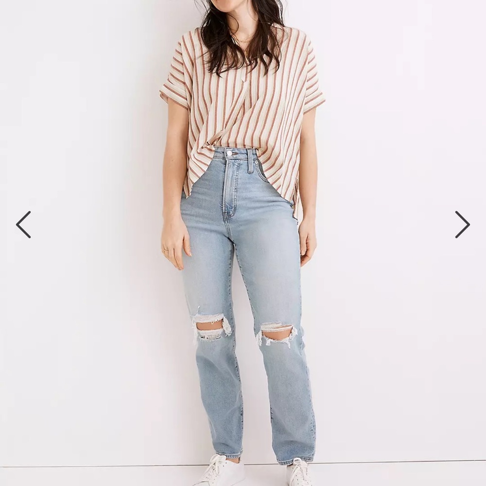 NWT Madewell Petite Curvy Perfect Vintage Jean in Danby Wash: Ripped Edition